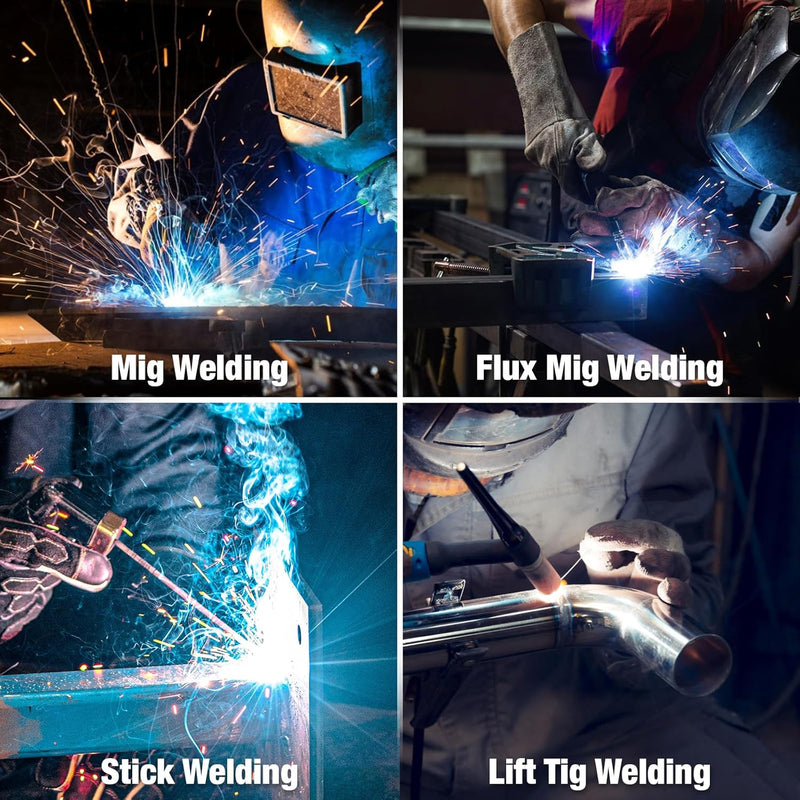 BILT HARD 200A MIG Welder, MIG/Flux Core MIG/Lift TIG/Stick 4-in-1 Welding Machine w/IGBT Inverter, 110V/220V Multi-Process Welder with Screen Display