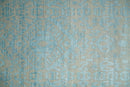 Hand Knotted Persian Traditional Vintage Area Rug 2.6x8 Camel and Blue Wool Silk