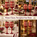 Crystal Stemmed Christmas Wine Glasses Goblets - Set of 2