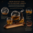 Rocket Whiskey Decanter Set, Planets Globe Decanter