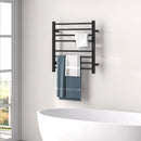 8 Bars Freestanding Wall Mounted Towel Warmer Rack with LED Display-Black by LJGDeals