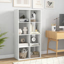 8 Cube Bookshelf with Back Guardrail for Living Room Bedroom-White by LJGDeals