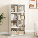 8 Cube Bookshelf with Back Guardrail for Living Room Bedroom-White by LJGDeals
