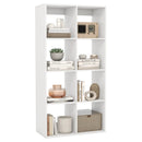 8 Cube Bookshelf with Back Guardrail for Living Room Bedroom-White by LJGDeals