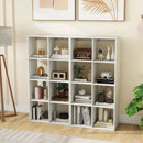 8 Cube Bookshelf with Back Guardrail for Living Room Bedroom-White by LJGDeals