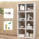 8 Cube Bookshelf with Back Guardrail for Living Room Bedroom-White by LJGDeals