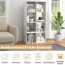 8 Cube Bookshelf with Back Guardrail for Living Room Bedroom-White by LJGDeals