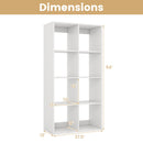 8 Cube Bookshelf with Back Guardrail for Living Room Bedroom-White