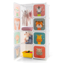 8-Cube Kids Wardrobe Closet with Clothes Hanging Section and Doors-Pink by LJGDeals