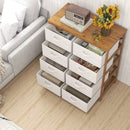 8 Drawers Dresser with Removable Fabric Bins for Bedroom-Beige by LJGDeals