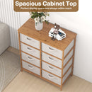 8 Drawers Dresser with Removable Fabric Bins for Bedroom-Beige