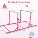 8 FT Double Horizontal Bars with 13-Level Adjustable Heights and 6-Level Adjustable Width-Pink by LJGDeals