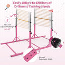 8 FT Double Horizontal Bars with 13-Level Adjustable Heights and 6-Level Adjustable Width-Pink by LJGDeals