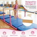 8 FT Double Horizontal Bars with 13-Level Adjustable Heights and 6-Level Adjustable Width-Pink by LJGDeals