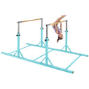 8 FT Double Horizontal Bars with 13-Level Adjustable Heights and 6-Level Adjustable Width-Pink by LJGDeals