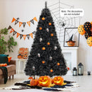 6/7/8 Feet Black Artificial Halloween Christmas Tree with PVC Branch Tips and 210/320/450 Cool White LED Lights by LJGDeals