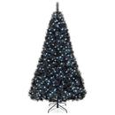 6/7/8 Feet Black Artificial Halloween Christmas Tree with PVC Branch Tips and 210/320/450 Cool White LED Lights by LJGDeals