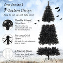 6/7/8 Feet Black Artificial Halloween Christmas Tree with PVC Branch Tips and 210/320/450 Cool White LED Lights by LJGDeals