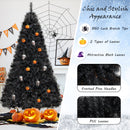 6/7/8 Feet Black Artificial Halloween Christmas Tree with PVC Branch Tips and 210/320/450 Cool White LED Lights-L
