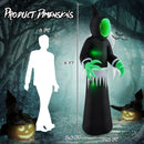 8 Feet Giant Halloween Inflatable Ghost with Built-in LED Lights and Mirror Face by LJGDeals