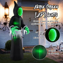 8 Feet Giant Halloween Inflatable Ghost with Built-in LED Lights and Mirror Face by LJGDeals
