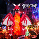8 Feet Halloween Inflatables Blow-up Red Dragon with Wings Skull by LJGDeals