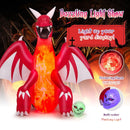 8 Feet Halloween Inflatables Blow-up Red Dragon with Wings Skull by LJGDeals