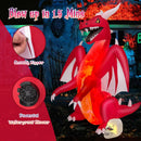 8 Feet Halloween Inflatables Blow-up Red Dragon with Wings Skull by LJGDeals