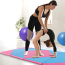 8 Feet PU Leather Folding Gymnastics Mat with Hook and Loop Fasteners