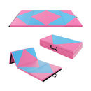 8 Feet PU Leather Folding Gymnastics Mat with Hook and Loop Fasteners