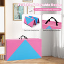 8 Feet PU Leather Folding Gymnastics Mat with Hook and Loop Fasteners