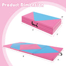 8 Feet PU Leather Folding Gymnastics Mat with Hook and Loop Fasteners