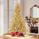 6 Feet Snow-flocked Artificial Christmas Tree Pre-lit Hinged with 81 Sphere Lights and Remote by LJGDeals