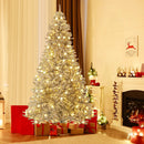 6 Feet Snow-flocked Artificial Christmas Tree Pre-lit Hinged with 81 Sphere Lights and Remote by LJGDeals