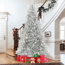 6 Feet Snow-flocked Artificial Christmas Tree Pre-lit Hinged with 81 Sphere Lights and Remote by LJGDeals