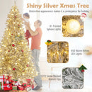 6 Feet Snow-flocked Artificial Christmas Tree Pre-lit Hinged with 81 Sphere Lights and Remote by LJGDeals