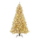 6 Feet Snow-flocked Artificial Christmas Tree Pre-lit Hinged with 81 Sphere Lights and Remote by LJGDeals