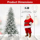 7 Feet Snow-flocked Artificial Christmas Tree Pre-lit Hinged Xmas Tree with Warm White LED Lights by LJGDeals
