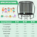 8 Feet ASTM Approved Recreational Trampoline with Ladder-Blue by DirectDeals