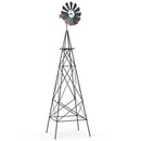 8 Feet Windmill Metal Ornamental Wind Wheel Weather Resistant