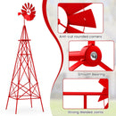 8 Feet Windmill Metal Ornamental Wind Wheel Weather Resistant by LJGDeals