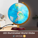 8 Inch Illuminated World Globe Night Light up Globe Lamp with Wooden Stand and HD Map by LJGDeals