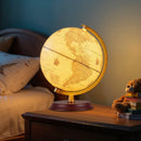 8 Inch Illuminated World Globe Night Light up Globe Lamp with Wooden Stand and HD Map by LJGDeals