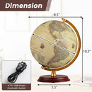 8 Inch Illuminated World Globe Night Light up Globe Lamp with Wooden Stand and HD Map by DirectDeals