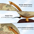 8 Inch Illuminated World Globe Night Light up Globe Lamp with Wooden Stand and HD Map by LJGDeals