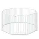 8-Panel Extra Wide Baby Gate Adjustable Pet Safety Fence with Auto-close Door by LJGDeals