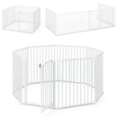 8-Panel Extra Wide Baby Gate Adjustable Pet Safety Fence with Auto-close Door by LJGDeals