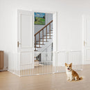 8-Panel Extra Wide Baby Gate Adjustable Pet Safety Fence with Auto-close Door by LJGDeals