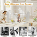 8-Panel Extra Wide Baby Gate Adjustable Pet Safety Fence with Auto-close Door by LJGDeals