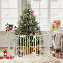 8-Panel Extra Wide Baby Gate Adjustable Pet Safety Fence with Auto-close Door by LJGDeals